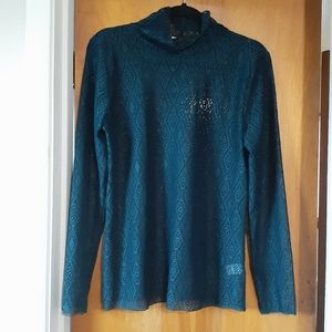 Sheer lace turtleneck